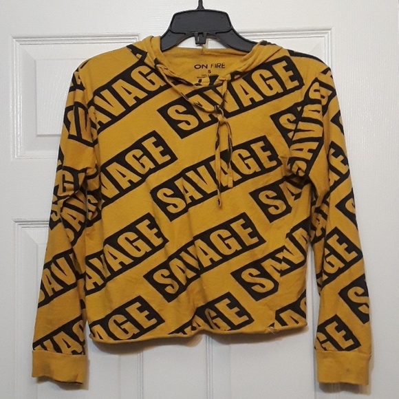 On Fire Tops - On Fire "Savage" sleeve hooded shirt No offer